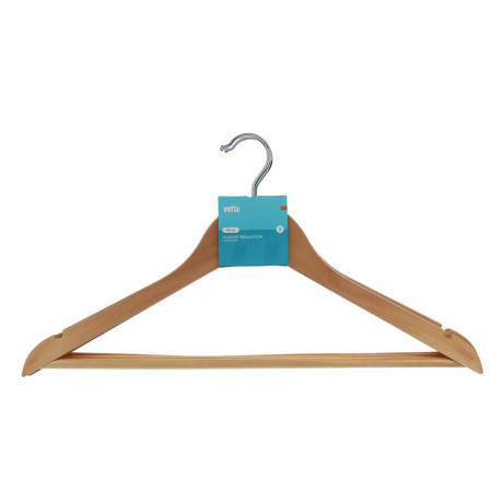 VETTA Набор вешалок деревянных 3шт, 45см, светлое дерево, хром