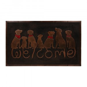 Коврик придверный 45*75 см, медь, "Welcome", собаки  VORTEX
