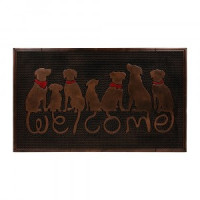 Коврик придверный 45*75 см, медь, "Welcome", собаки  VORTEX
