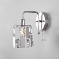 EUROSVET Бра 1x60W 220х220 металл хром/прозрачный Scoppio 10101/1