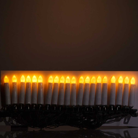Гирлянда СВЕЧА на прищепке 6084-1 20л 8см Теплый белый с мерцанием, длина 6м