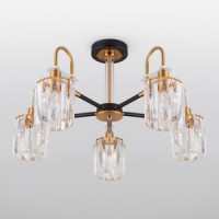 EUROSVET Люстра 5x60W 630х340 металл античная бронза/чёрный/прозрачный Tenia 70090/5