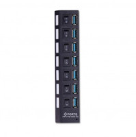 USB 3.0 хаб с выключателями, 7 портов, СуперЭконом, черный, SBHA-7307-B