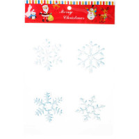 Наклейка на стекло Т421 9 см Снежинки 4 шт микс
