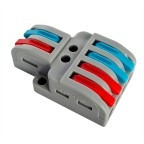 LEEK клемма разветвительная СМК с рычагом 2x4(0,08-4мм2) LE TB3 (уп.30шт, цена за шт)