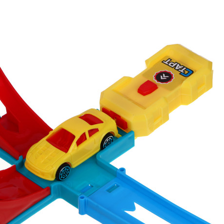 ИГРОЛЕНД Автотрек "Супергонки", машинка в наборе, PP, 22х4,5х17 см