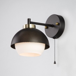 EUROSVET Бра 1x60W 230х190 металл чёрный/белый Nocciola 70106/1