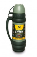 Термос Арктика 109-1000М, узк. горло, 1л (зеленый) молот. сталь, ручка, 2 чашки+емк, нерж. сталь