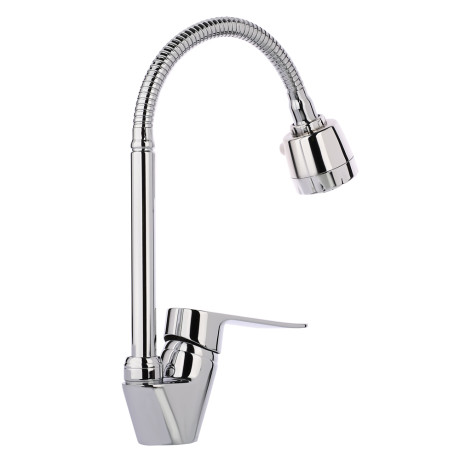 RAIN Смеситель для кухни Оникс, гибкий излив, картридж 35мм, латунь, хром