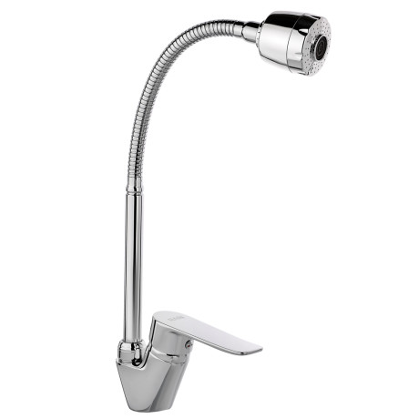 RAIN Смеситель для кухни Оникс, гибкий излив, картридж 35мм, латунь, хром