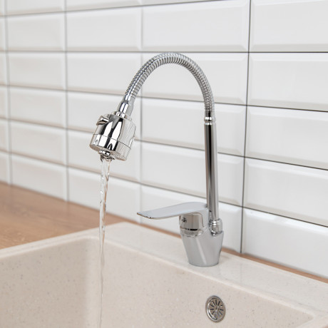 RAIN Смеситель для кухни Оникс, гибкий излив, картридж 35мм, латунь, хром