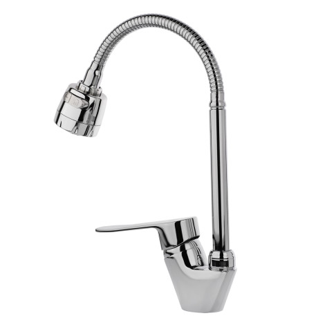 RAIN Смеситель для кухни Оникс, гибкий излив, картридж 35мм, латунь, хром