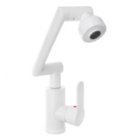 СоюзКран Смеситель для кухни и раковины, излив с вр. 360 гр, аэратор 2 реж, металлопластик, белый