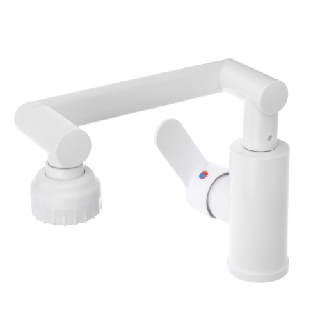 СоюзКран Смеситель для кухни и раковины, излив с вр. 360 гр, аэратор 2 реж, металлопластик, белый