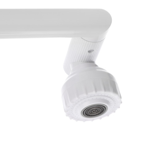 СоюзКран Смеситель для кухни и раковины, излив с вр. 360 гр, аэратор 2 реж, металлопластик, белый