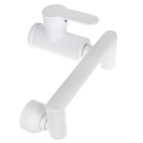 СоюзКран Смеситель для кухни и раковины, излив с вр. 360 гр, аэратор 2 реж, металлопластик, белый