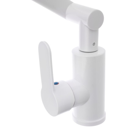 СоюзКран Смеситель для кухни и раковины, излив с вр. 360 гр, аэратор 2 реж, металлопластик, белый