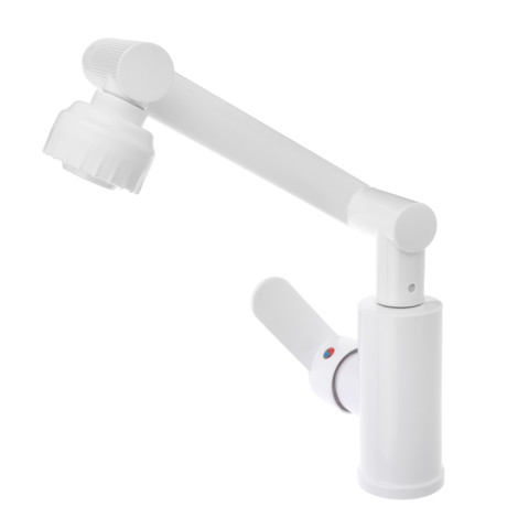 СоюзКран Смеситель для кухни и раковины, излив с вр. 360 гр, аэратор 2 реж, металлопластик, белый