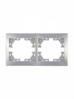 Lezard Мира рамка 2 мест. (б/вст, горизонт.) металлик серый (PC) 701-1000-147