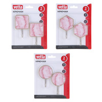 VETTA Крючки самоклеящиеся &quot;Красный мрамор&quot;, 2шт., пластик, металл