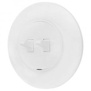 Bylectrica РЕТРО ПРОВАНС круг выкл. 2 кл. СУ тумблерный корп. ABS белый, (С510-2404)