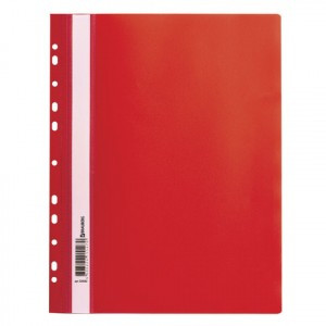 Скоросшиватель пластиковый с перфорацией BRAUBERG, А4, 140/180 мкм, красный, 226582