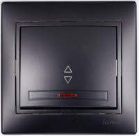 Lezard Мира выкл. СУ 1 кл. 10А (проходн., инд.) черный бархат (корпус PC) 701-4242-114