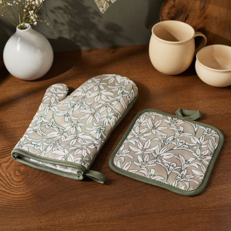 PROVANCE Эвкалипт Прихватка-варежка, 100% полиэстер, 17х27см, зелёный