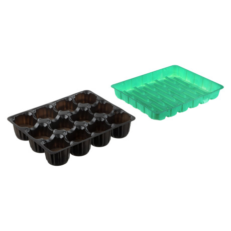 Набор для выращивания рассады (торфяные таблетки 12шт d4,1см + кассета + пластик лоток 17х20,5см)