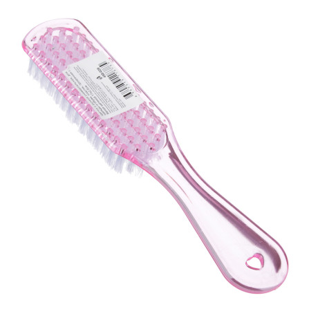 Щетка с ручкой универсальная, для одежды и обуви, пластик, прозрачная с белой щетиной 17х2,5см