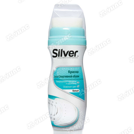 СИЛЬВЕР Жидкий крем-краска для обуви 75 мл (белый) для спортивной обуви