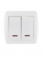 Lezard DEMET выкл. ОУ 2 кл. 10А (инд.) бел. (основание PBT, корпус PC) 711-0200-112