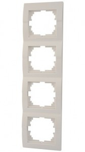 Lezard DERIY рамка 4 мест. верт. бел.