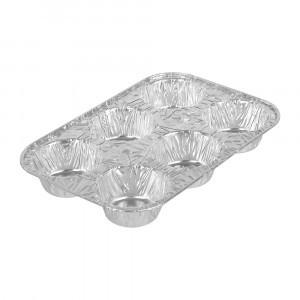 Форма д/выпечки алюмин для маффиннов 6 ячеек, 3 шт/уп 25*16,5*3,5см серебро 17398 MARMITON