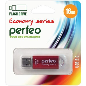 Флэш-диск USB 16GB Perfeo E01 Red economy series