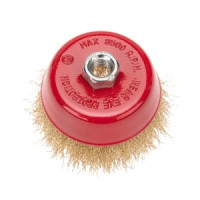 Щетка чашечная для УШМ, витая латунированная проволока, 100мм, М14 KRANZ (цена за шт) KR-91-1209