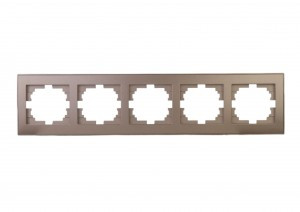 Lezard RAIN рамка 5 мест. гориз. бронза матовый (PC) 703-3131-150
