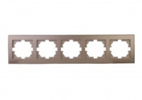 Lezard RAIN рамка 5 мест. гориз. бронза матовый (PC) 703-3131-150