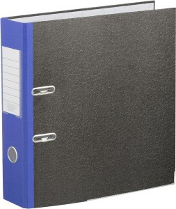 Папка-регистратор 75 мм Attache мрамор,мет.уг.,синий корешок 1057406