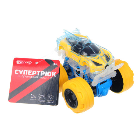 ИГРОЛЕНД Машина "Супертрюк", инерция, свет, вращение, 3хLR44, ABS, TPR, 10х8х9см, 4 дизайна