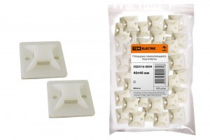 TDM площадка самоклеющаяся 40х40мм под хомуты (уп. 100шт, цена за уп.) (5!) SQ0516-0004