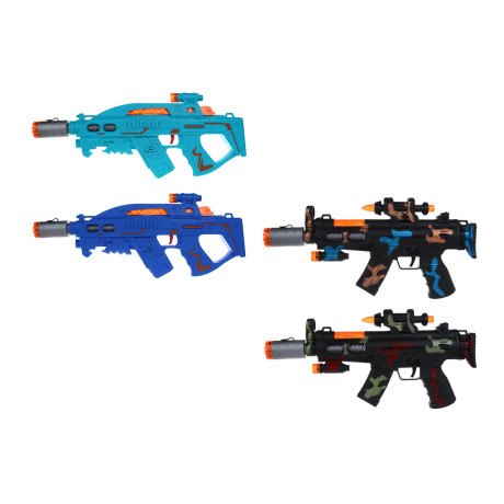 ИГРОЛЕНД Автомат "Маленький снайпер", свет, звук, дым, вибрация, 3АА, PP, 36х19х6,6 см, 4 дизайна