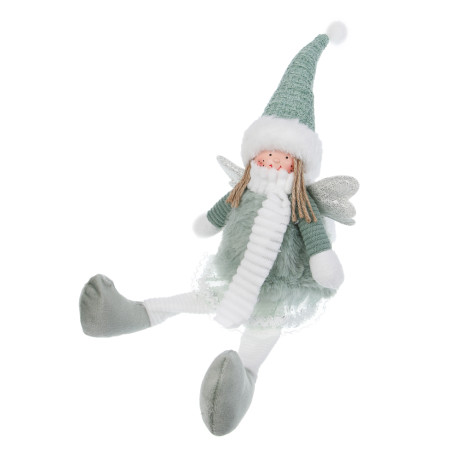 СНОУ БУМ Сувенир Ангелочек 27+11 см, полиэстер, зеленый