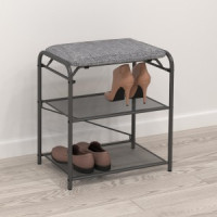 Подставка д/обуви (пвл) Гранада13 НБК (2полки с сиден) 45*30*50см (граф) ПДОГ13СНБКГр под заказ ЗМИ