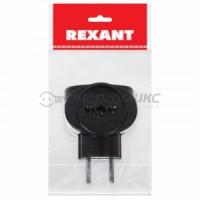 REXANT разветвитель (тройник) 3роз. 6А Т-образный, полистирол, черный ИУ 11-1064-1