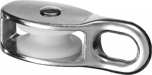 Блок ЗУБР "МАСТЕР" одинарный, оцинкованный, нейлоновый шкив, 9x40мм, 1 шт