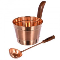 Набор из 2-х предметов (бадья 4л, ковш), медь, 32035 Банные штучки