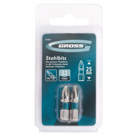 Бита РН2 х 25, сталь S2, 2 шт. Gross