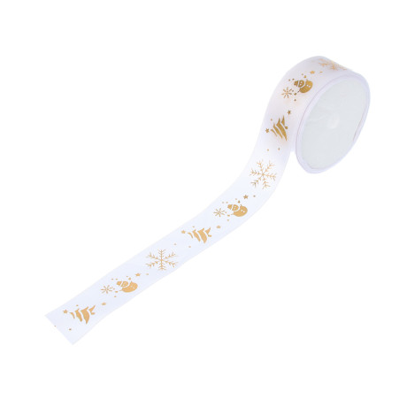 Лента для подарков новогодняя, 2,5 см x 2,7 м, полиэстер, арт.3, 6 диз.
