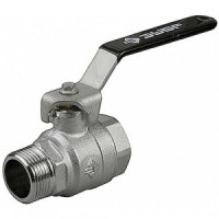 Кран шаровой ЗУБР полнопроходной "мама-папа", ручка, хромиров латунь, 1/2"